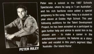 Photo of Peter Riley's headshot and bio in the School's Spec program